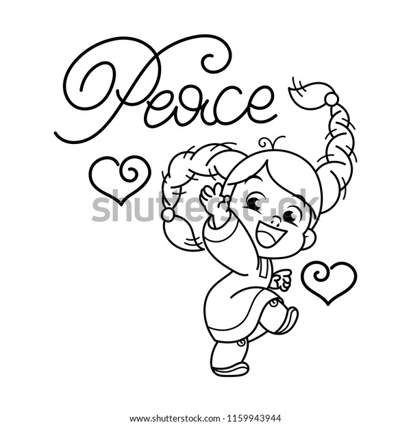 Peace Cutest Cheerful Girl National Slavic Stock - 