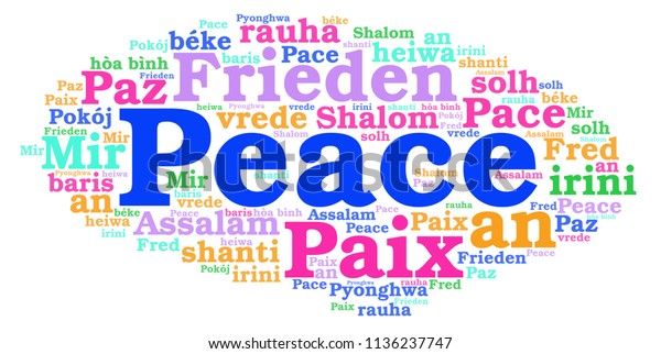 Peace Different Languages Stock Illustration 1136237747