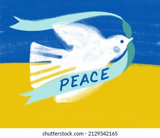 Peace dove with Ukraine colors. 
