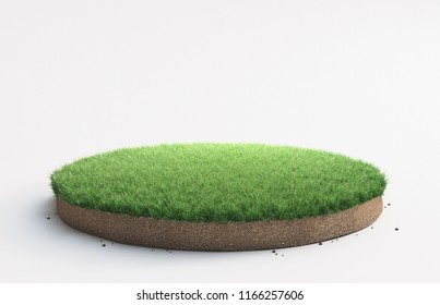 Peace of green grass, 3d render illustration