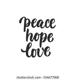 Peace Hope Love Lettering Christmas New Stock Vector (Royalty Free ...