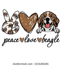 Peace love beagle Sublimation Png Digital Download, Glitter beagle, Huskies, Peace love beagle sublimation download, beagle Sublimation