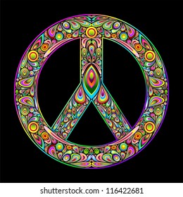 Peace Symbol Psychedelic Art Design