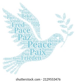 Peace Word Cloud Concept In Different Languages 