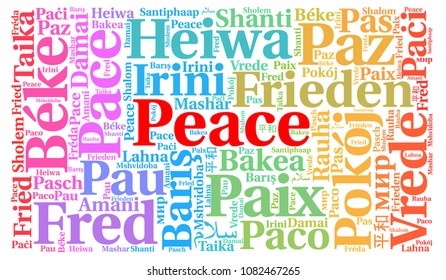 Peace Word Cloud In Different Languages 