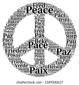 Peace Word Cloud In Different Languages 