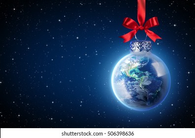 Peaceful Christmas All Over The World - Usa Elements Of This Image Furnished By NASA
