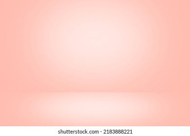 Peach pastel luxury studio gradient wall   floor background in empty room and bright light for beauty cosmetic template banner graphic template wallpaper   your products display