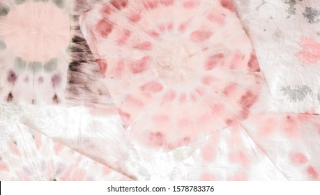 Peach Tie Dyed Texture. Graphic Dyed. Soft Dirty Art Backdrop. Vivid Spiral. Pastel And White Watercolor. White Aquarelle  Texture. Romantic Splatter.