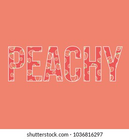 Peachy Peach Repeat Pattern Bold Text Typography Summer Font