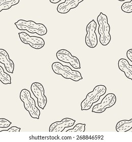 Peanut doodle seamless pattern background