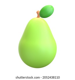 Pear 3d Render Fruits And Vegetables Illustration Isolated On White