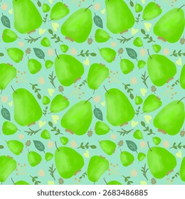 The pear pattern gives a feeling of freshness, cleanliness, sweetness, and relaxation. The light green tone makes the picture look comfortable and friendly to nature. Suitable for all products.