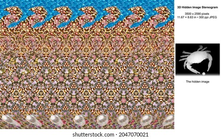 Pearl 3D Hidden Image Stereogram Illusion