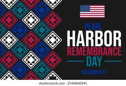 Pearl Harbor Remembrance Day Design for December 7 Observance Featuring Patriotic Flag Pattern. Illustration. - Powered by Shutterstock