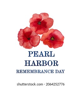 Pearl Harbor Remembrance Day  Greeting inscription the background the American Flag  Closeup  no people  National holiday concept  Congratulations for family  relatives  friends   colleagues