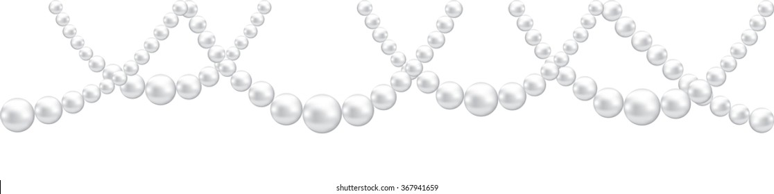 Pearl Necklace Border Isolated On Transparent Stock Vector (Royalty ...