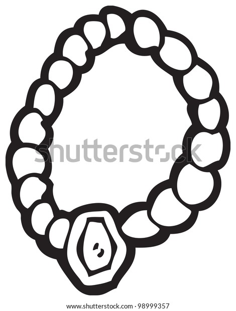 Pearl Necklace Cartoon Stock Illustration 98999357