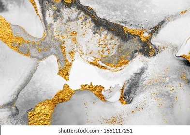 PEARL RIVER, GOLD. Very beautiful transparent creativity. Abstract artwork. Ink colors are amazingly bright, luminous, translucent, free-flowing. Masterpiece of designing art. 