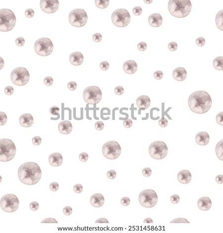 pearls of different sizes seamless pattern of watercolor illustrations on a white background base for the design of cards textile tableware wedding invitations