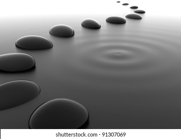 Pebbles In Water