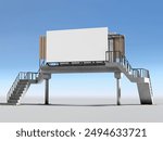 pedestrian bridge billboard template mockup