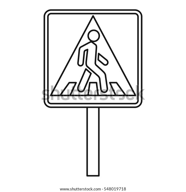 Pedestrian traffic sign icon. Outline\
illustration of pedestrian traffic sign  icon for\
web