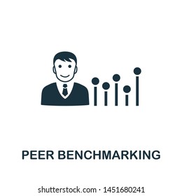 Peer Benchmarking Icon Illustration. Creative Sign From Business Management Icons Collection. Filled Flat Peer Benchmarking Icon For Computer And Mobile. Symbol, Logo Graphics.