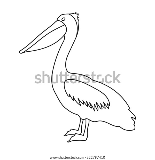 Pelican Icon Outline Style Isolated On Stock Illustration 522797410