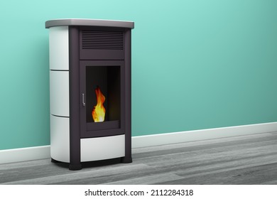 pellet stove fireplacen 3d illustration