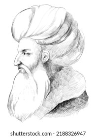 Pencil Drawing Portrait Of Kayıtbay