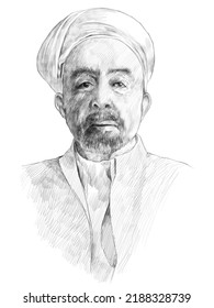 Pencil Drawing Portrait Of Abdullah I Bin Al-Husayn