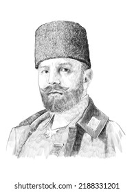 Pencil Drawing Portrait Of Ahmed Cemal Pasha