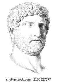 Pencil Drawing Portrait Of Hadrianus