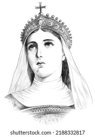 Pencil Drawing Portrait Of Saint Helena