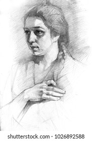 Pencil Drawing, Sketch, Portrait