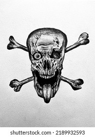 Pencil Drawing Skull Bones Stock Illustration 2189932593 | Shutterstock