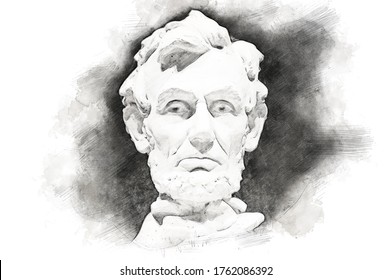 Pencil Drawing Style - Portrait Of Abraham Lincoln