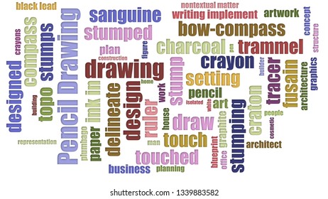 Pencil Drawing Word Cloud Mixed Isolated Stock Illustration 1339883582 ...