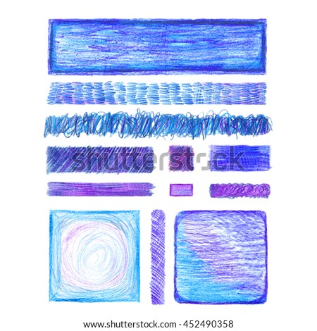 pencil frame detail rectangle square blue