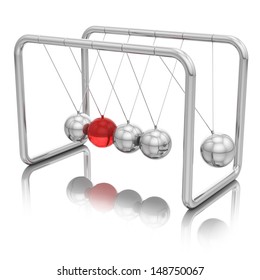 pendulum with a crystal ball (teamwork concept)