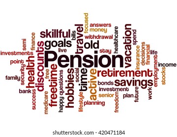 Pension Word Cloud Concept On White Stock Illustration 420471184 ...