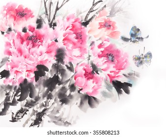 4,837 Peony painting chinese Images, Stock Photos & Vectors | Shutterstock