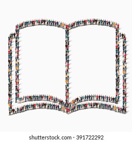 people  book reading vector