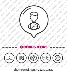 People With Compass Icon Thin Line Bonus Icons.