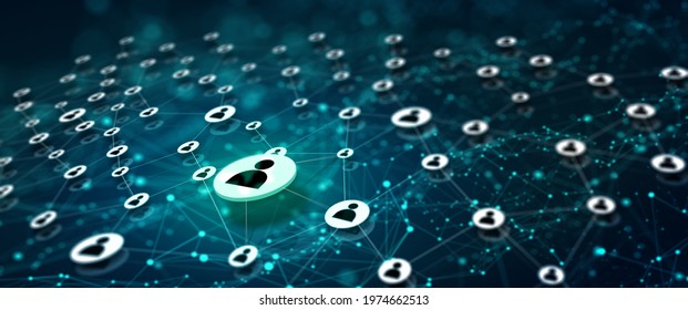 People connected, Network connection, Network community, Community resource, Social network Service (SNS) Concept. Global structure networking and Worldwide business recruitment. 3D Rendering. - Powered by Shutterstock