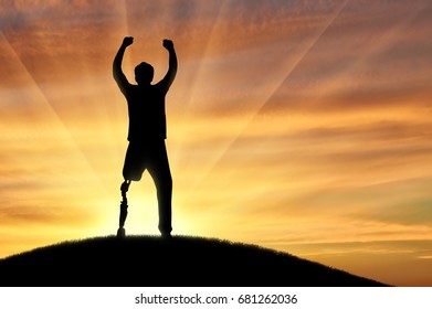 People Disabilities Concept Happy Disabled Man Stock Illustration ...