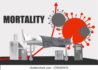 People Dying In Hospital. Doctors Stand By The Patient Bed. High Mortality Rate Of Coronavirus Infection. 