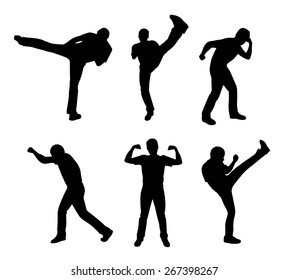 People Fighting Silhouette 