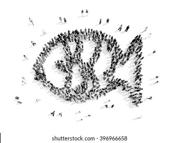 people in the form of a fish. - Powered by Shutterstock